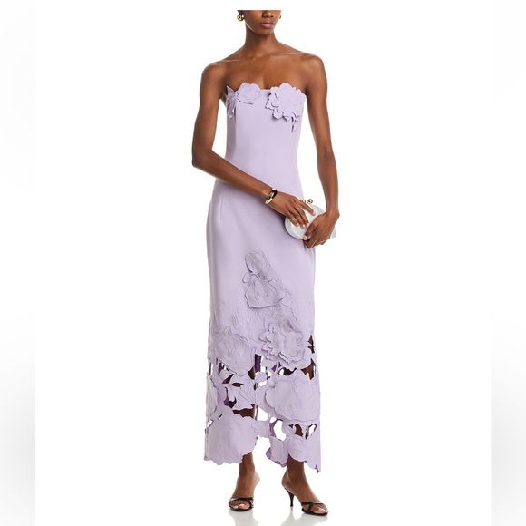 Leo Lin Rayna Appliqué Bustier Maxi Dress Lilac Size 12 NWT - Picture 2 of 5